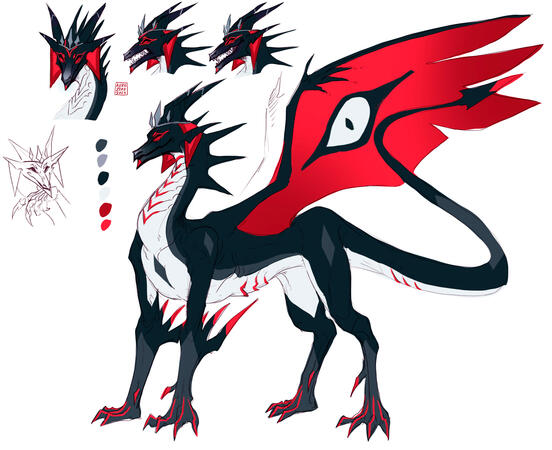Aelcor - villain dragon design (Concept Art)