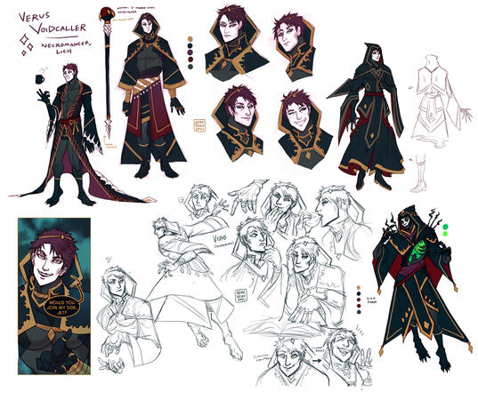 OC ref: Verus the necromancer character exploration concept sketch