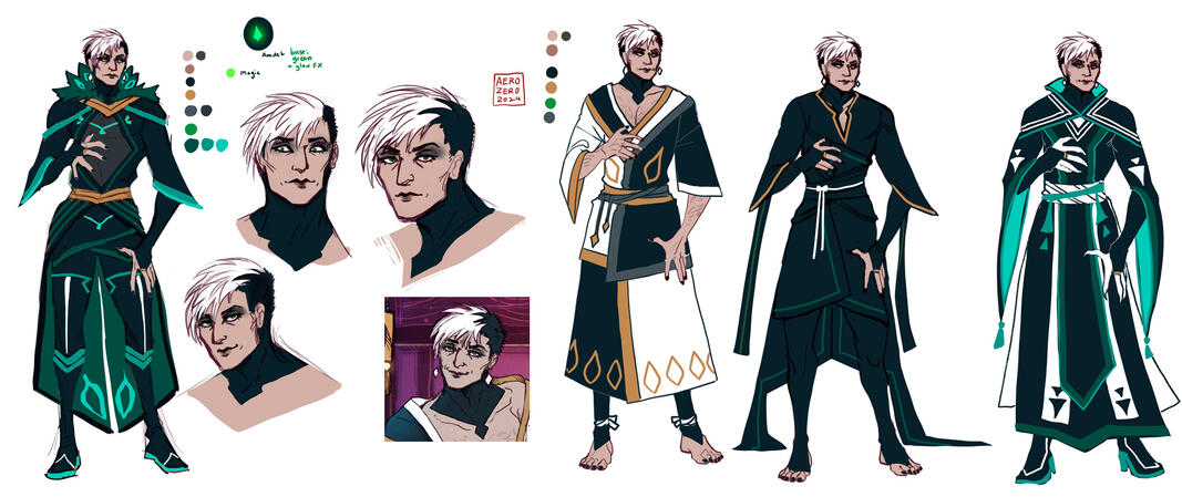 OC ref: Atin (with swatches, outfits and head close-ups)